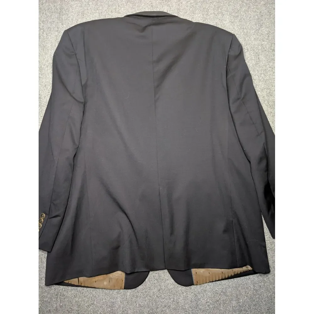 Joseph & Feiss Gold Mens 48R Regular 100% Wool Black Blazer Jacket‎ Sport Coat